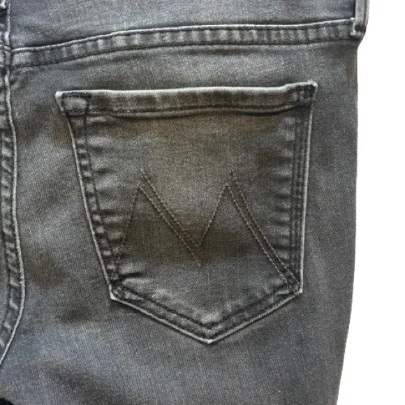 MOTHER Denim Looker Ankle Fray Gray Size 27 EUC